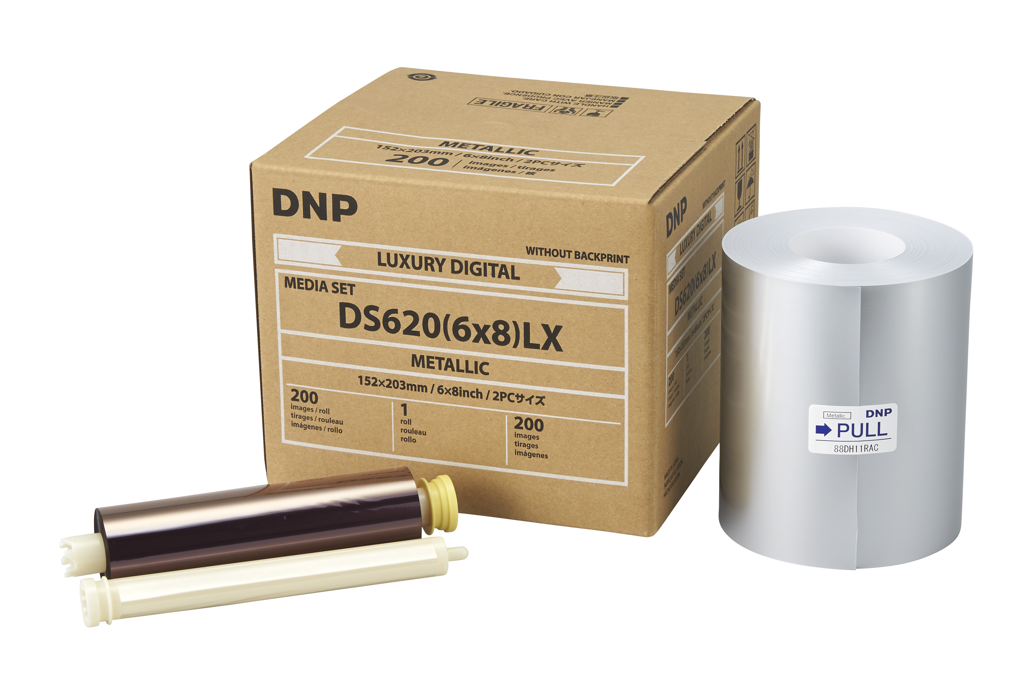 2 Rolls DNP DS40 6x8” 15x20cm Ribbon and Paper Photo Media Set 200 Prints Per Roll 